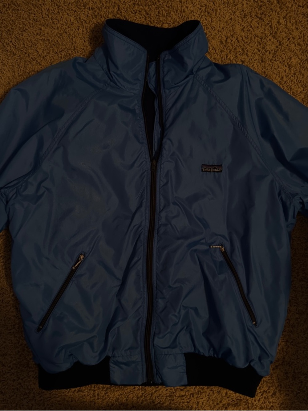Vintage Patagonia Men's Lightweight Blue Full-Zip Jacket